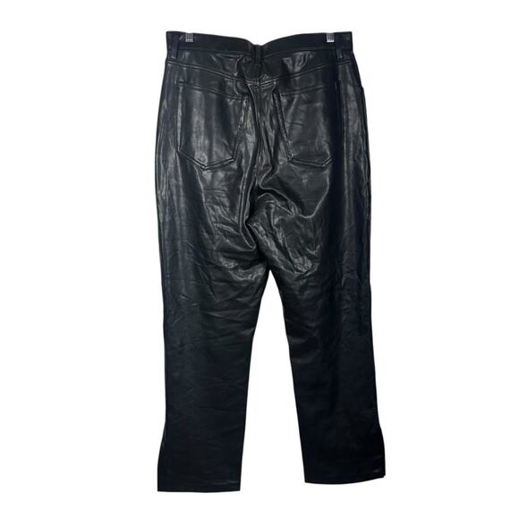 Abercrombie & Fitch The 90s Straight Super High Rise Vegan Leather Size 34/14 - Picture 3 of 10